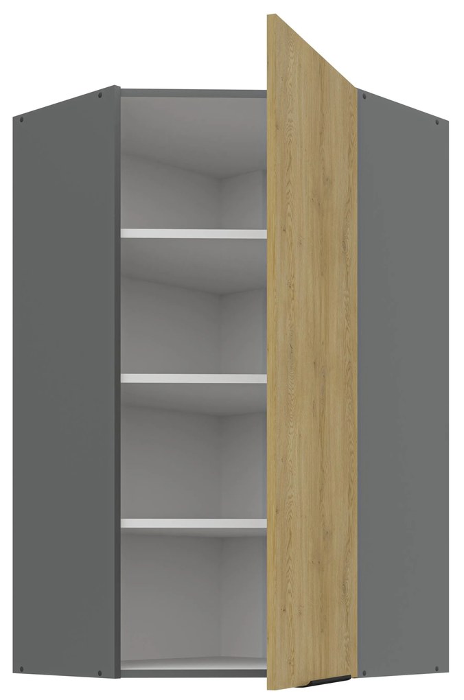 Dulap superior de bucătărie de colț Carminia 60x60 GN-108 1F (45) (stejar cremona + antracit). 1127937