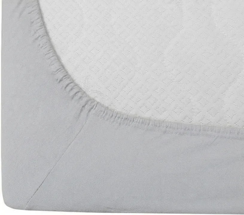 Cearsaf jersey cu lycra argintiu 90 x 200 cm