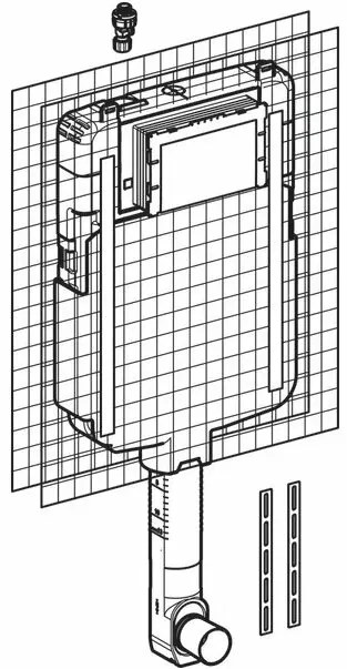 Rezervor incastrat 8 cm Geberit Sigma UP720, cu actionare frontala