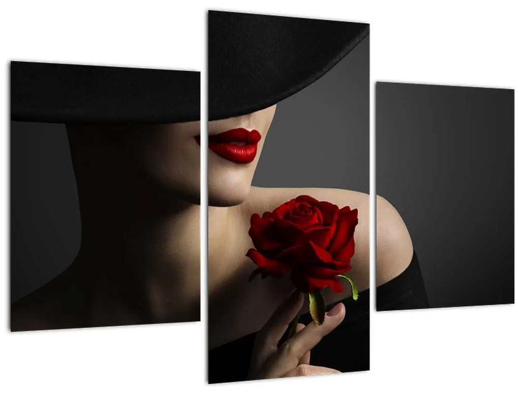 Tablou - Femeia cu flori (90x60 cm)