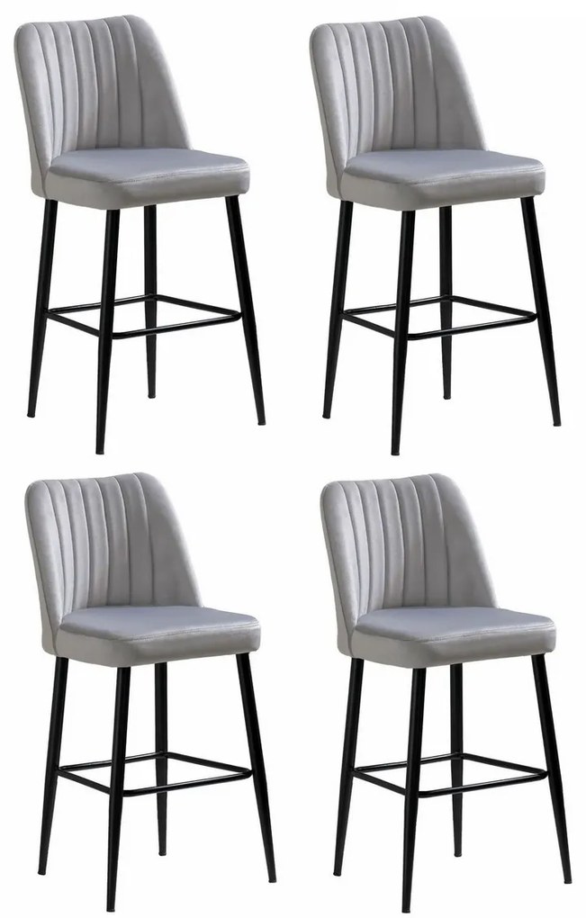 Set de scaune de bar Vento Cream and Black, 4 buc., 4 buc