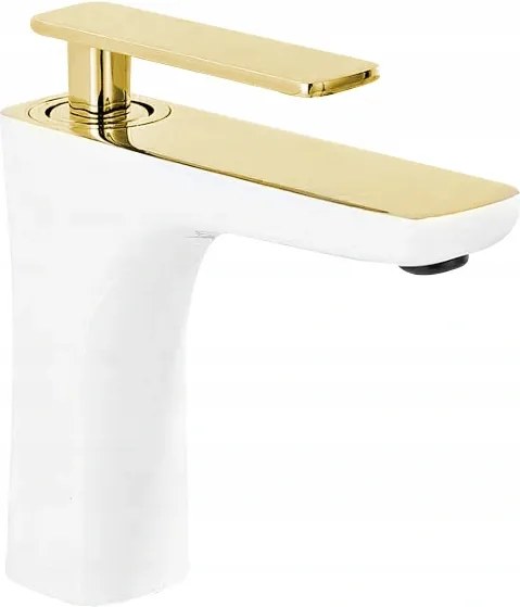 Mexen Indus baterie de chiuvetă, albă/aurie - 744600-25
