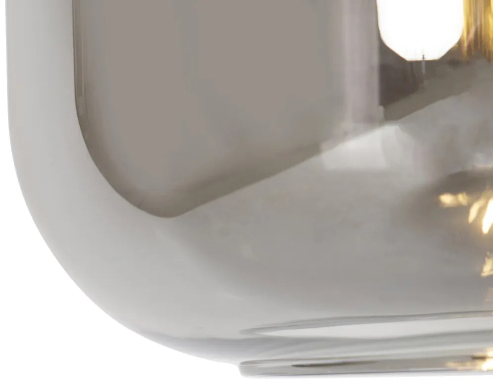 Lampă suspendată inteligentă neagră cu auriu și sticlă fumurie, inclusiv Wi-Fi G95 - Zuzanna