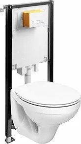 Set vas WC suspendat Kolo Idol M13100 cu rezervor si cadru incastrat Kolo Slim 2