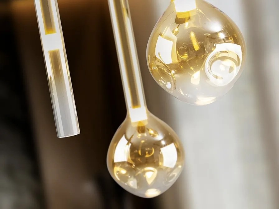 Lustra LED suspendata cu telecomanda Essenza negru, auriu