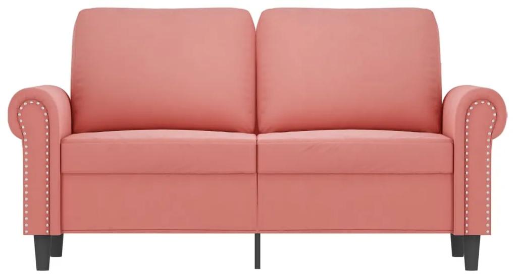 Canapea cu 2 locuri, roz, 120 cm, catifea Roz, 152 x 77 x 80 cm