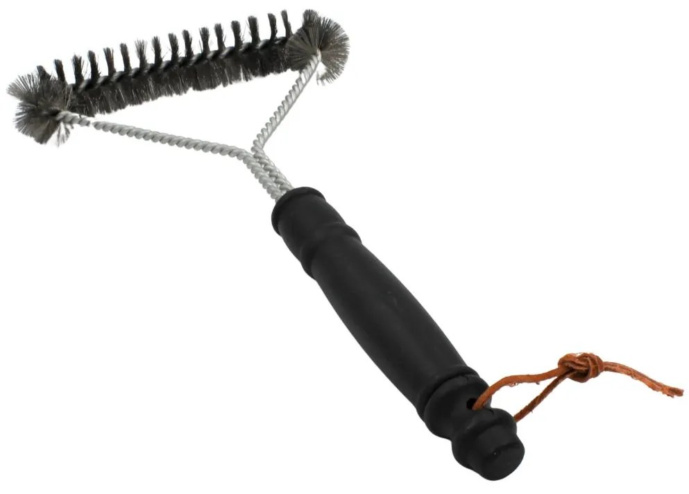 Perie pentru curățare grătar - formă triunghiulară, peri metalici și mâner ergonomic