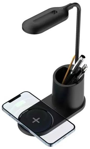Lampă de masă Platinet 3 W, încărcare wireless, negru