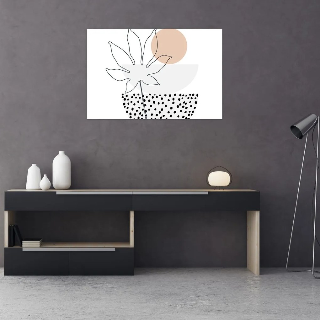 Tablou - Linie de artă flori N⁰3 (90x60 cm)