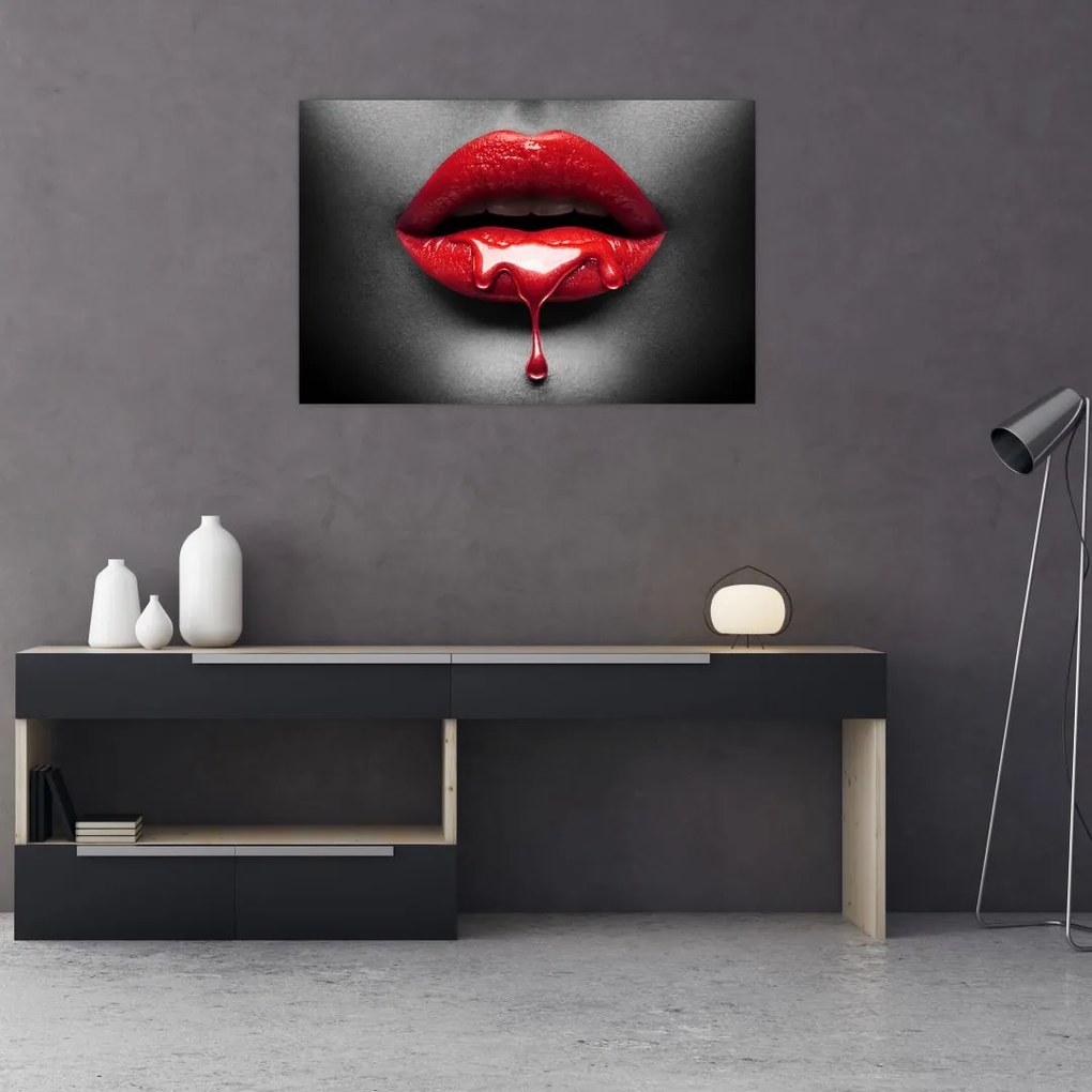 Tablou cu buze de femeie (90x60 cm)