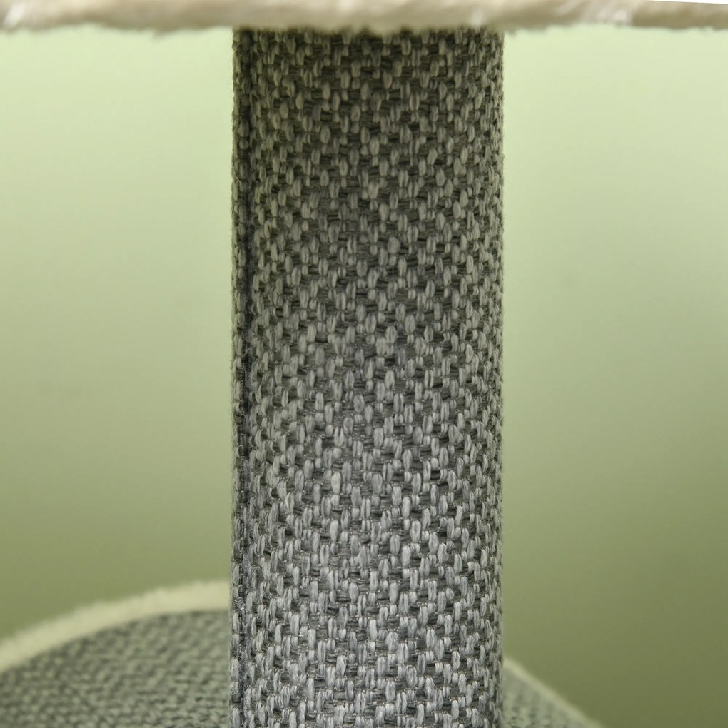 PawHut Copac zgâriat Katzenbaum, 1 cuib pentru pisici, 2 zone de odihnă, 60 cm x 40 cm x 104 cm, Gri + Natural | Aosom Romania