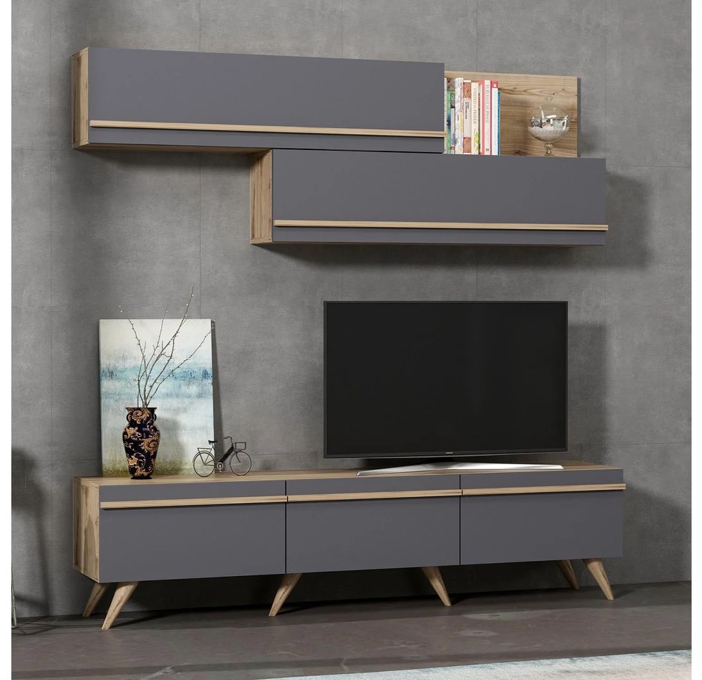 Mobilier living Amstel (antracit + Nuc). 1088821
