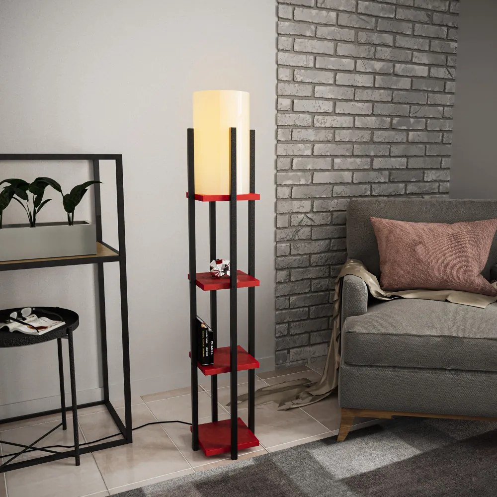 Lampa Raft - 8117 Design interior Lampa de podea Negru Rosu 25x20x130 cm