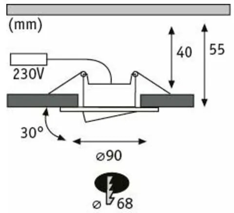 SET 3x corp de iluminat încastrat pentru baie LED/6W IP65 CALLA 230V Paulmann 99991