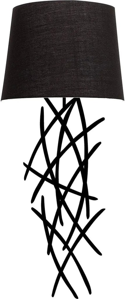 Lampa perete ASAF-6984, negru, metal/material textil, 28x15x72 cm
