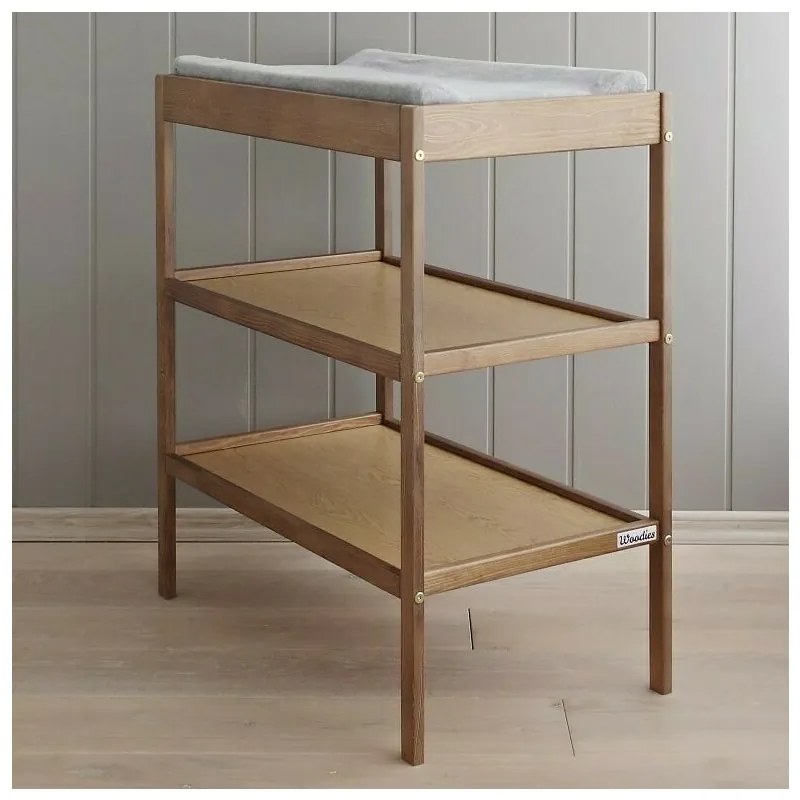 Masa infasat pentru bebelusi, lemn masiv, Vintage 76 x 44 x 86 cm, Cu 2 Rafturi De Depozitare Inalte