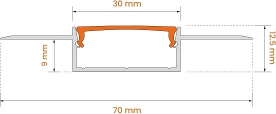 Set 1x bandă LED cu senzor FLEX LED/3,6W/4xAA, 2 m + 2x profil încastrat de 1 m