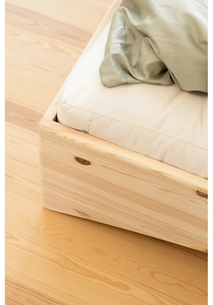 Pat matrimonial în culoare naturală din lemn de pin fără tăblie 140x200 cm Orbit – Karup Design