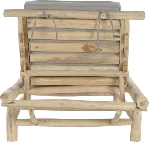 Sezlong de exterior din lemn de tec cu perna inclusa, " Natura Bed "