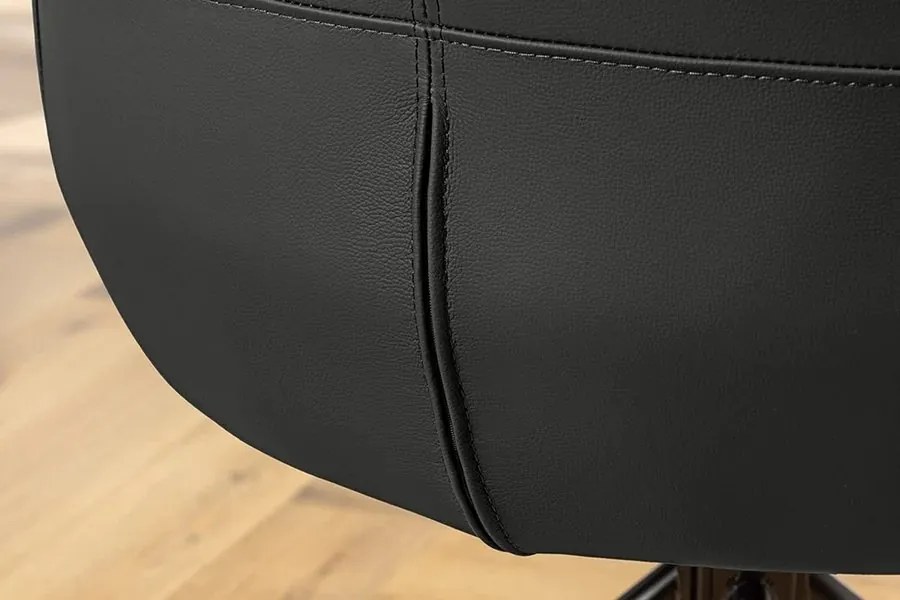 Set de 2 scaune pivotante SIGNATURE piele naturala neagra