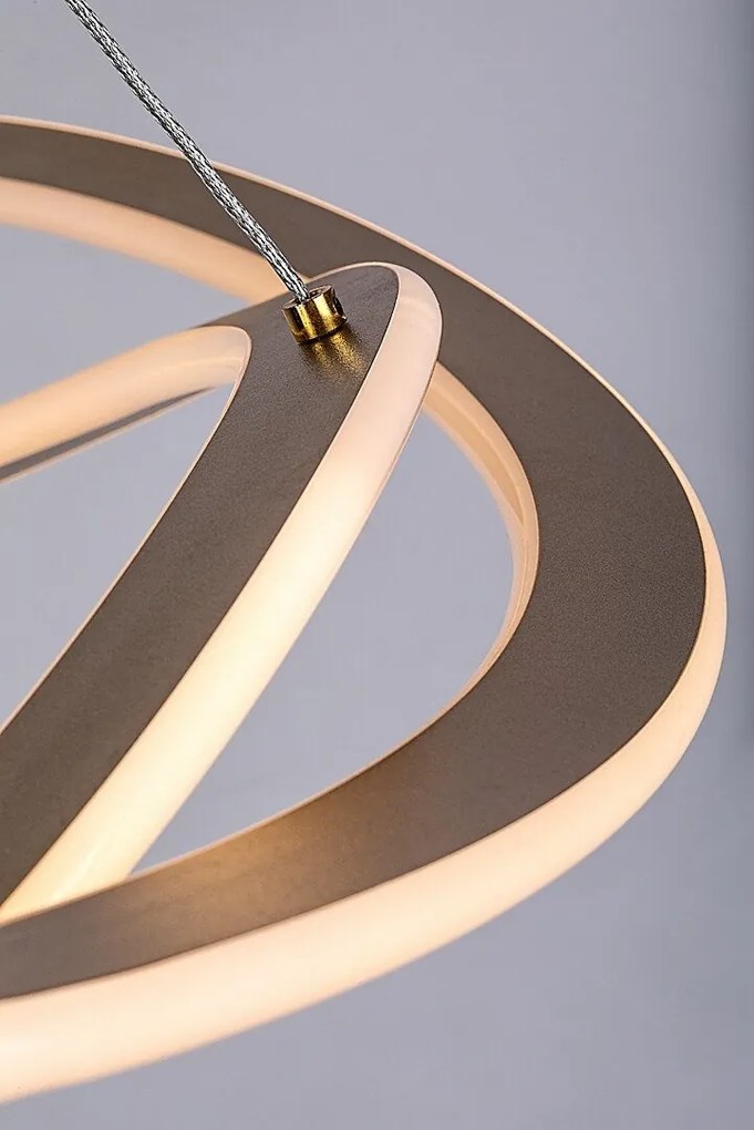 Lustra LED suspendata din metal auriu Kallira D-62cm