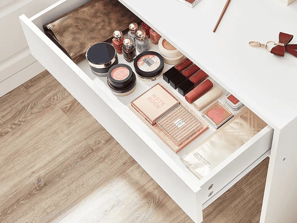 Masuta de toaleta cu oglinda LUNAVI 70x40 cm, albă