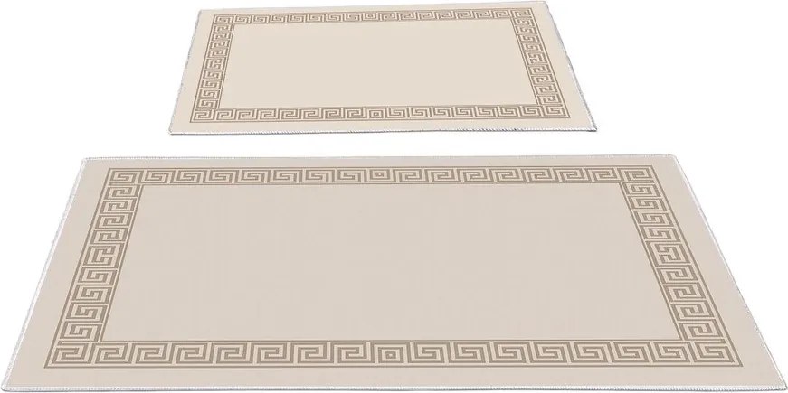 Covorașe de baie maro deschis 2 buc. 60x100 cm – Foutastic