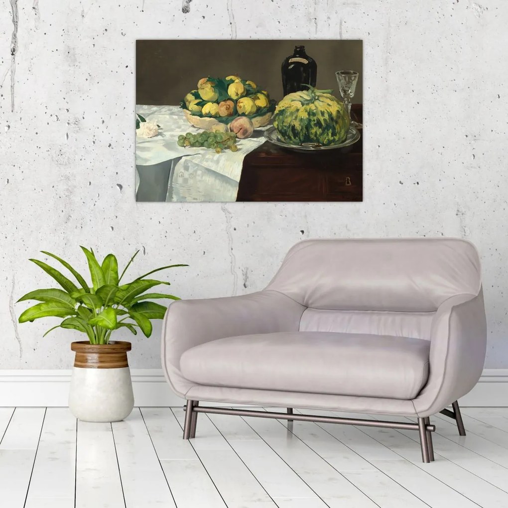 Tablou - Edouard Manet, Still Life with Melon and Peaches, reproducere (70x50 cm)