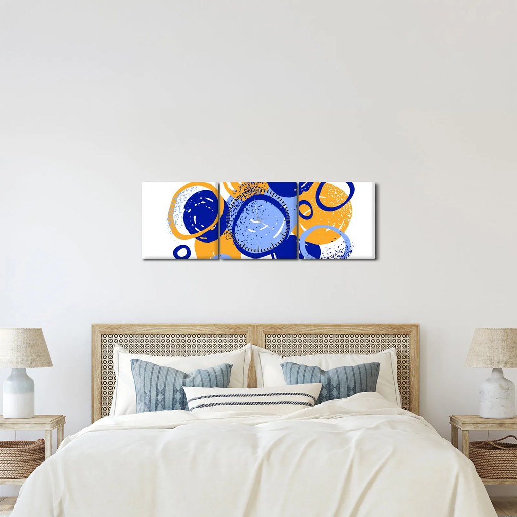 Tablou - Motiv luminos cu cercuri (cu ceas) (90x30 cm)