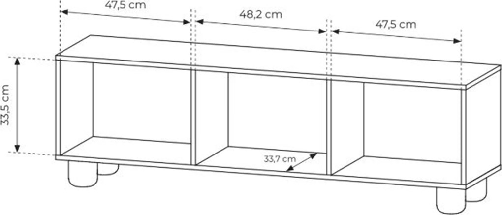 Comodă TV Arlo 150 cm cu trei uși - stejar Vicenza