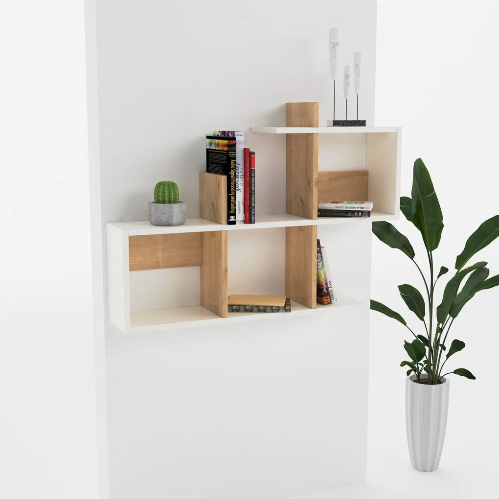 Raft de perete Lagomood Eny - White, Oak