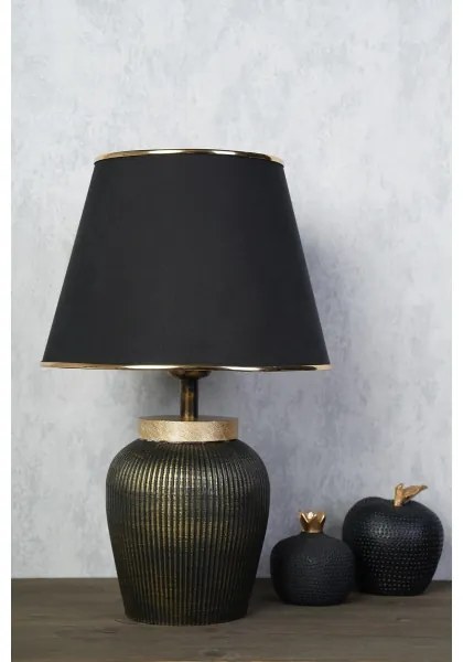 Lampă de masă RAMZES, 1xE27/40W/230V, negru/auriu
