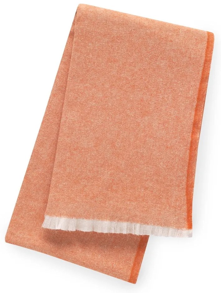 Pled din amestec de bumbac Euromant Linen, 140 x 180 cm, portocaliu