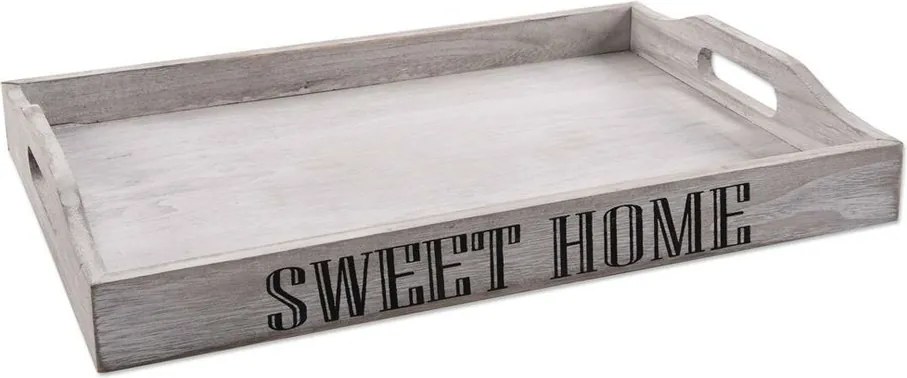Tavă din lemn Orion Sweet home, cu mânere, 38 x 26 x 5,5 cm