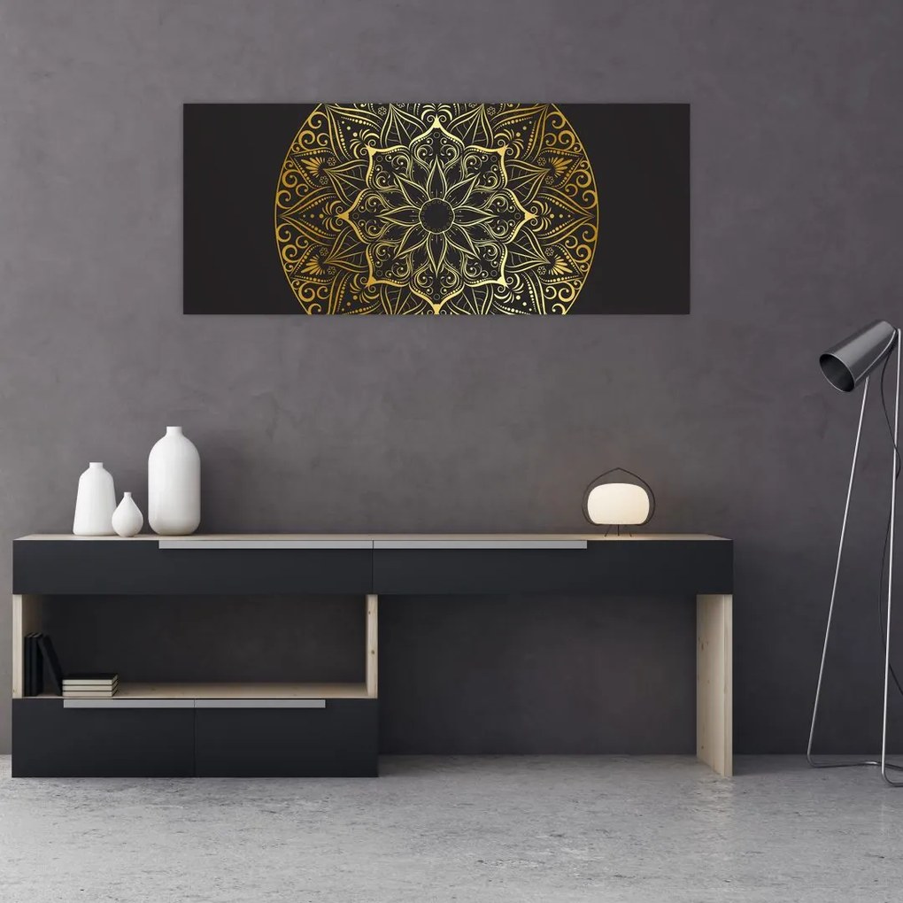 Tablou abstracției aurii (120x50 cm)