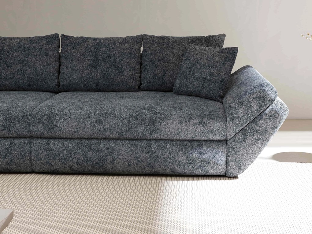 Canapea extensibilă dumonde cu ladă de depozitare si sezut confortabil din spuma high-density, Loana Euphoria Grafit 300x100 cm