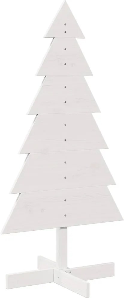 vidaXL Brad de Crăciun decorativ, alb, 120 cm, lemn de pin masiv