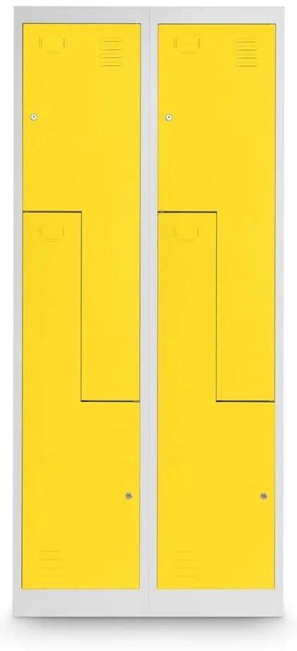 Dulap metalic Z, 80 x 50 x 180 cm, încuietoare cu cilindru, galben - RAL 1023