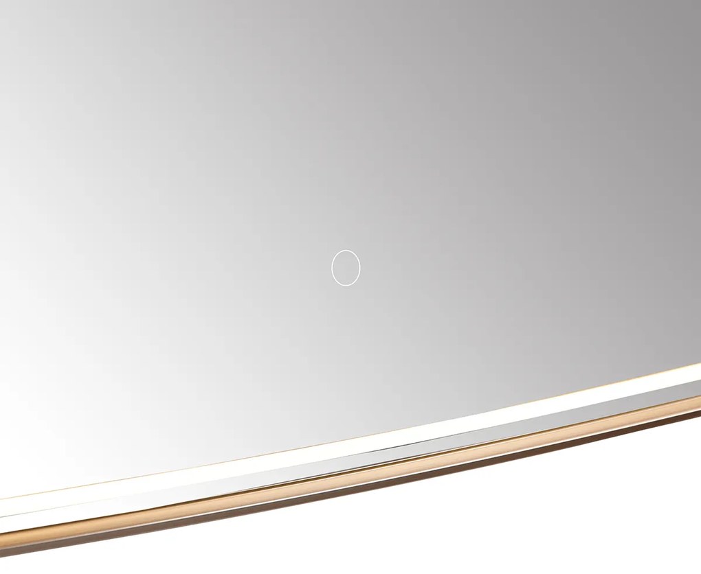 Oglinză de baie aur roz inclusiv LED și dimmer tactil - Geraldien