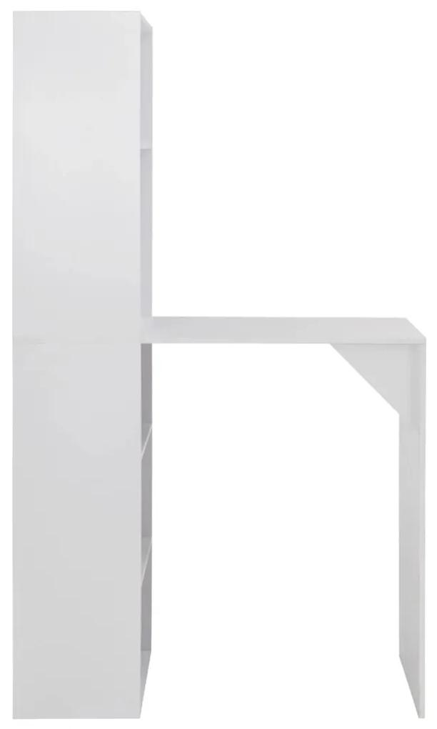 280227 vidaXL Masă de bar cu dulap, alb, 115 x 59 x 200 cm