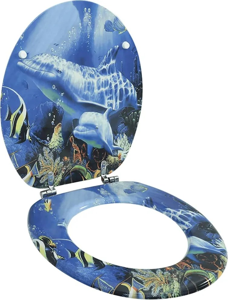 vidaXL Capac WC, MDF, model delfini