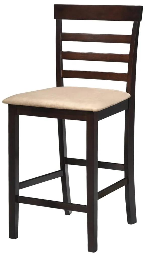Set masa si 4 scaune de bar din lemn, alb Maro, 5