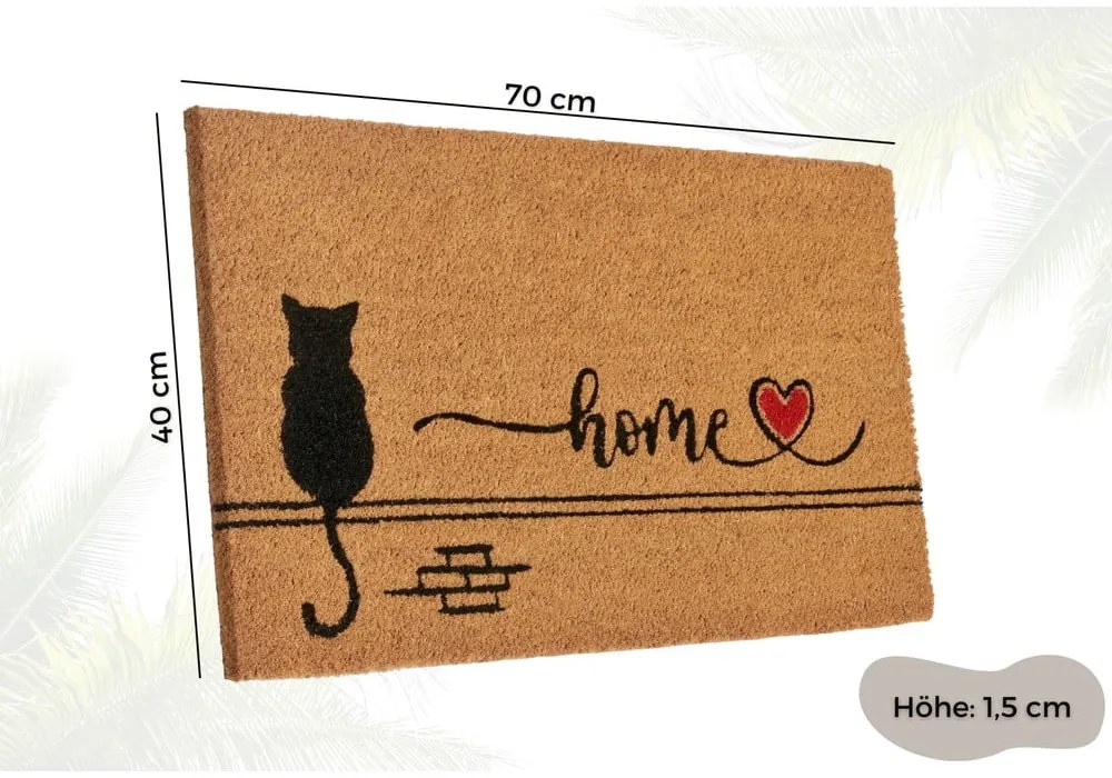Covoraș de intrare din fibre de nucă de cocos 40x70 cm Kitty Home – Hanse Home