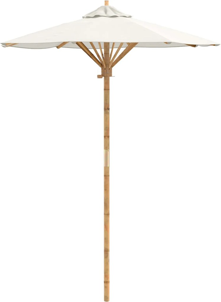 vidaXL Parasol de Grădină Alb crem Ø 270 x 260 cm Bambus