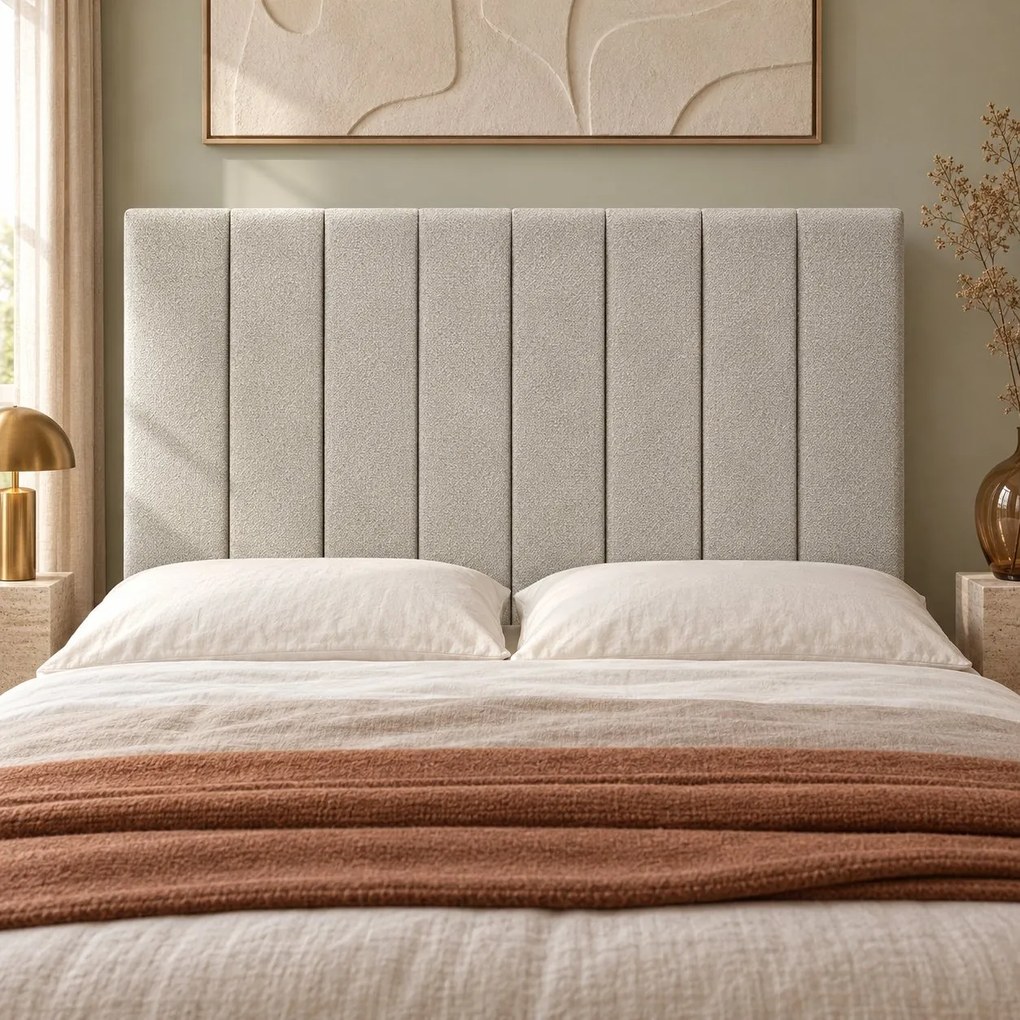 Pat boxspring din catifea Novella cu ladă 180×200 cm, crem