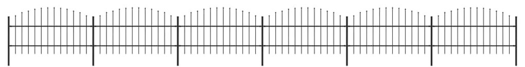 vidaXL Gard de grădină cu vârf tip suliță din oțel 1070x100 cm, negru