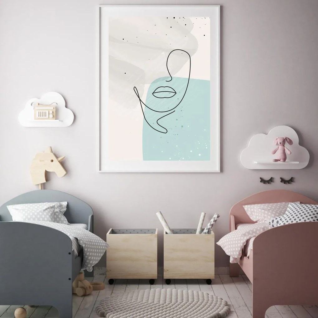 Poster - Abstracție cu fața de femeie (A4)