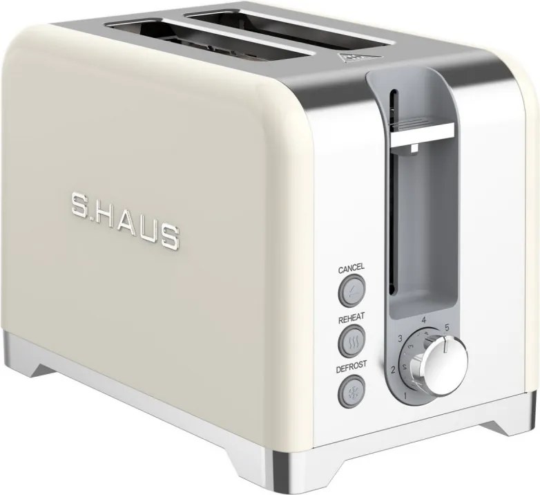 Prajitor de paine Swiss Haus SH-TO2020, 900 W, 7 niveluri de prajire, Dezghetare, Reincalzire, Oprire automata, Semnal sonor, Crem