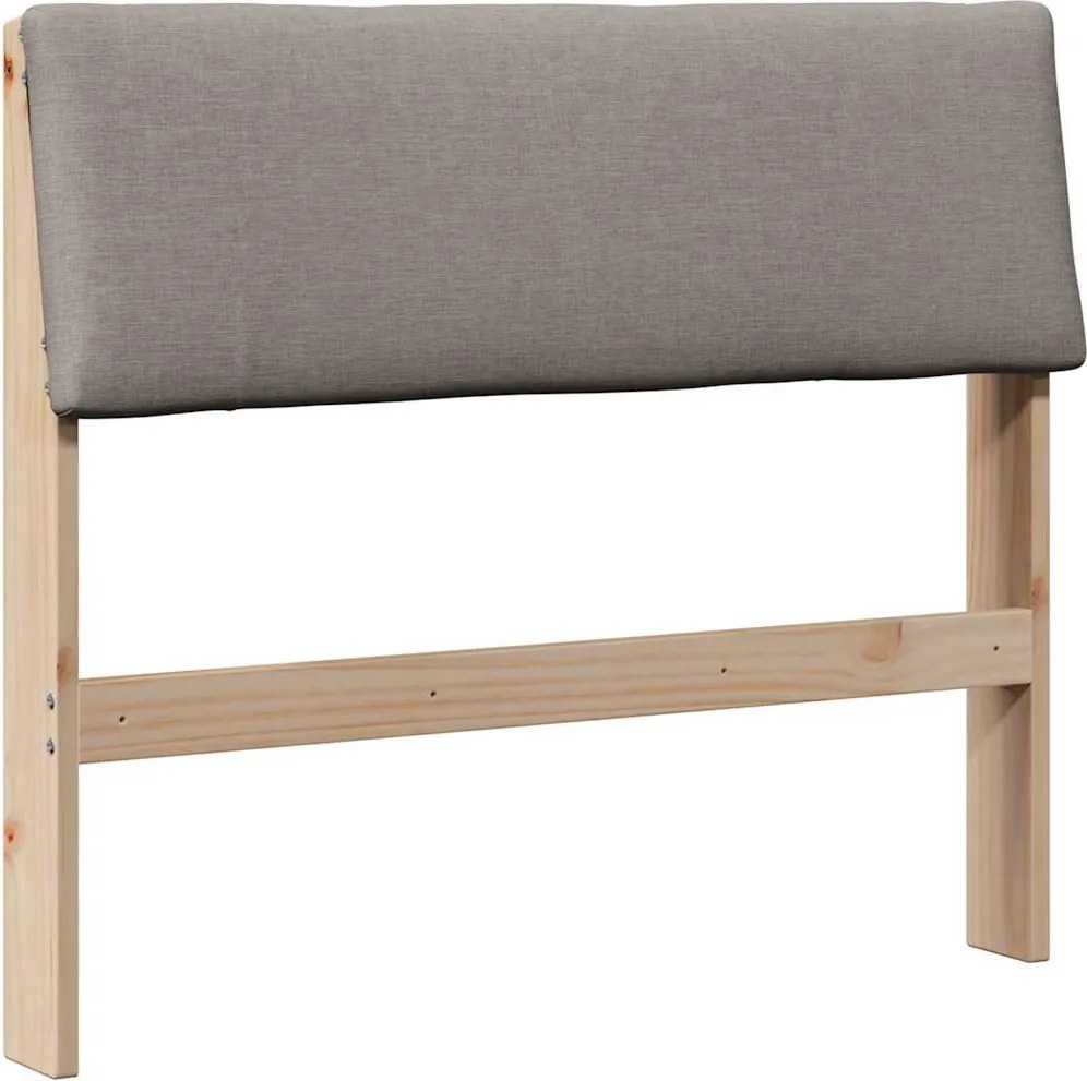 vidaXL Tăblie tapițată Gri taupe 90 cm Lemn de pin masiv