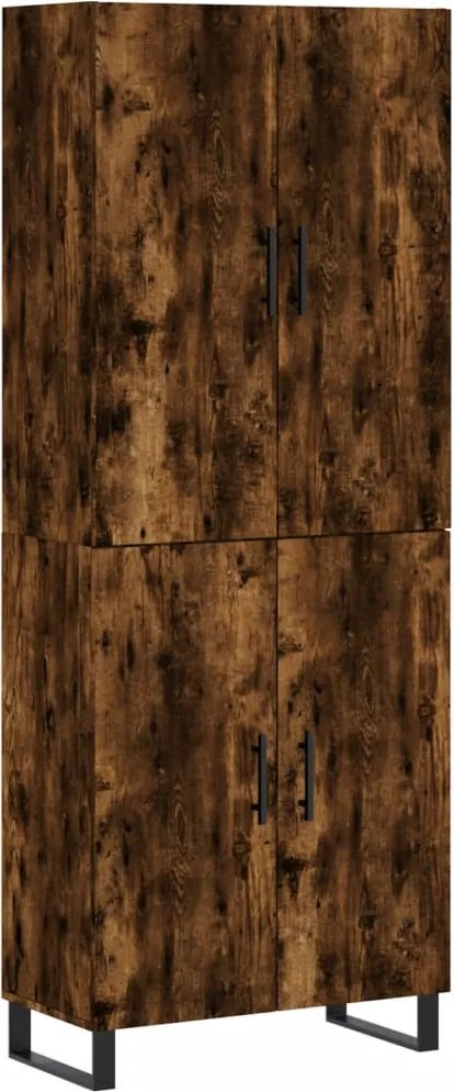 vidaXL Dulap înalt, stejar fumuriu, 69,5x34x180, lemn compozit
